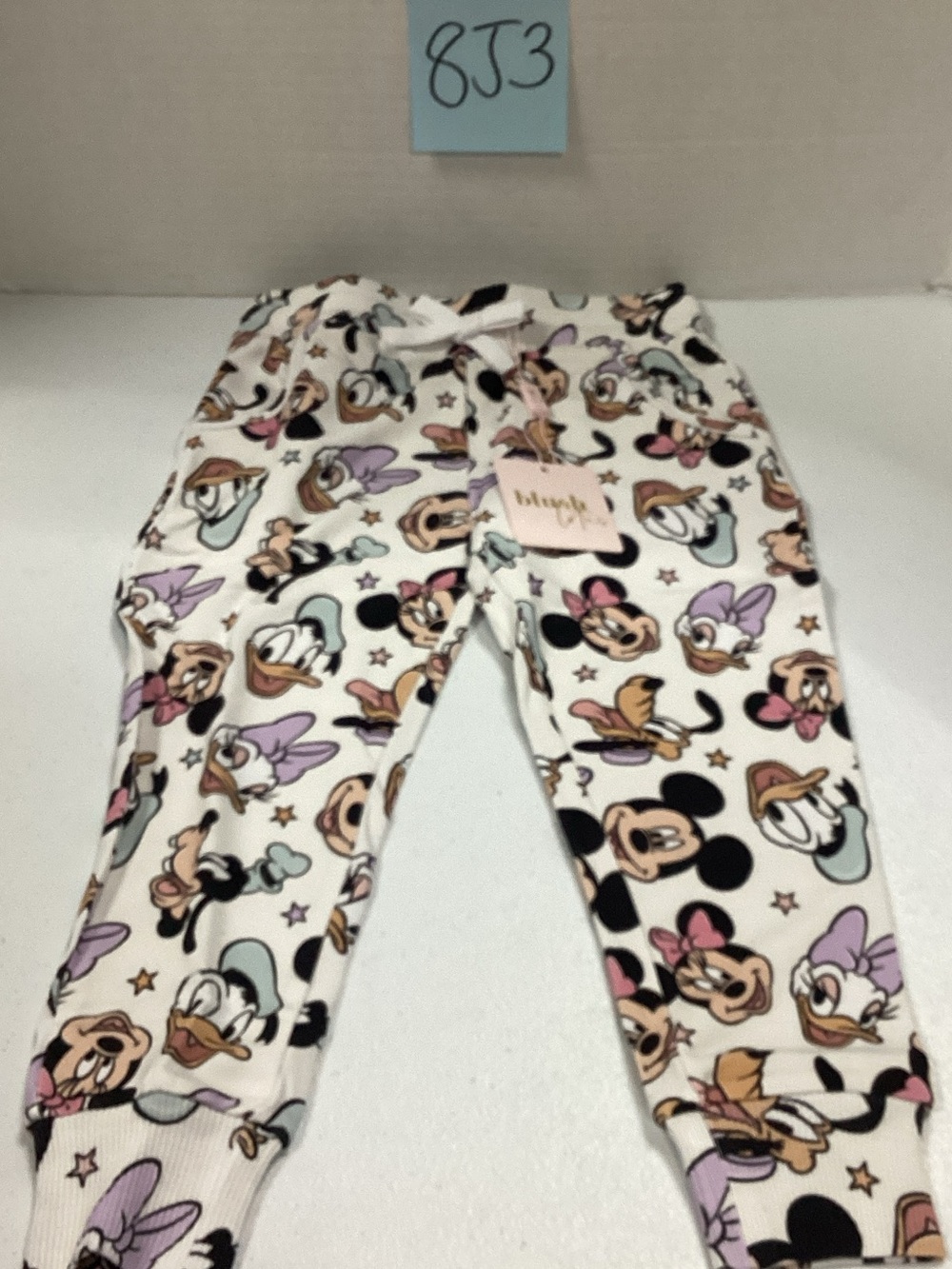 Blush White Kids Disney Character Jogger Pants with Pastel Accents